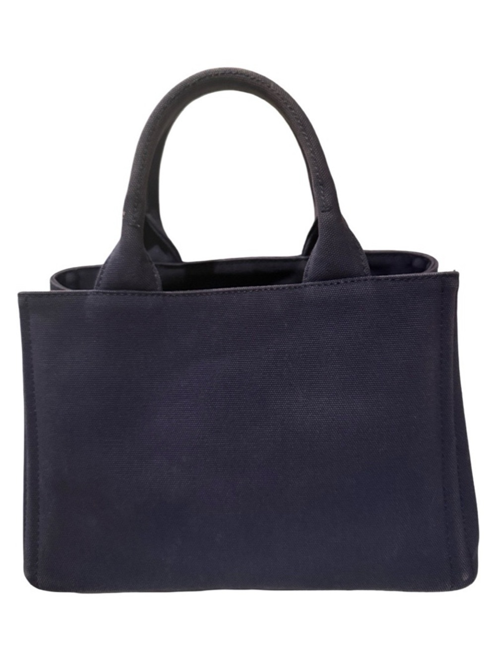 Prada Canapa Hawaii Tropical Leaf Appliqué Blue Canvas Tote Medium Authentic Bag - Picture 4 of 15